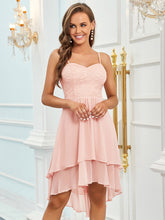 Load image into Gallery viewer, Color=Pink | Casual Wholesale Chiffon Dress With Spaghetti Straps-Pink 1