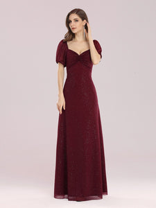 Color=Burgundy | Simple Wholesale Sweetheart Neck Floor Length Bridesmaid Dress-Burgundy 4