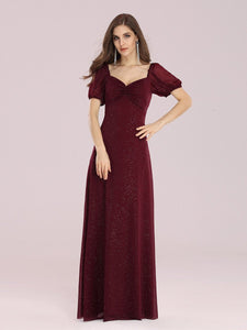 Color=Burgundy | Simple Wholesale Sweetheart Neck Floor Length Bridesmaid Dress-Burgundy 1