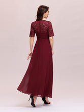 Load image into Gallery viewer, Color=Burgundy | Sexy Sweetheart Neckline Wholesale Chiffon Cocktail Dress With Lace-Burgundy 2