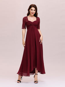Color=Burgundy | Sexy Sweetheart Neckline Wholesale Chiffon Cocktail Dress With Lace-Burgundy 3