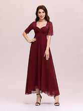 Load image into Gallery viewer, Color=Burgundy | Sexy Sweetheart Neckline Wholesale Chiffon Cocktail Dress With Lace-Burgundy 1