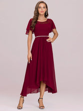 Load image into Gallery viewer, Color=Burgundy | Women&#39;S Casual Boat Neck A-Line Midi Dress Wholesale-Burgundy 7