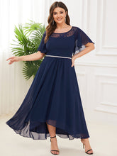 Load image into Gallery viewer, Color=Navy Blue | Women&#39;S Casual Boat Neck A-Line Midi Dress Wholesale-Navy Blue 4