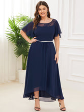 Load image into Gallery viewer, Color=Navy Blue | Women&#39;S Casual Boat Neck A-Line Midi Dress Wholesale-Navy Blue 1