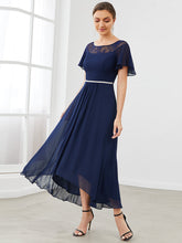 Load image into Gallery viewer, Color=Navy Blue | Women&#39;S Casual Boat Neck A-Line Midi Dress Wholesale-Navy Blue 3