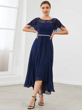 Load image into Gallery viewer, Color=Navy Blue | Women&#39;S Casual Boat Neck A-Line Midi Dress Wholesale-Navy Blue 4