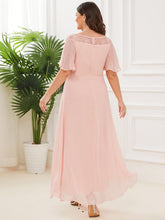 Load image into Gallery viewer, Color=Pink | Women&#39;S Casual Boat Neck A-Line Midi Dress Wholesale-Pink 2