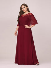 Load image into Gallery viewer, Color=Burgundy | Women&#39;S Fluttering A-Line Wholesale Chiffon Plus Size Evening Dress-Burgundy 3