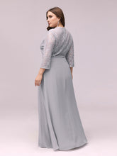 Load image into Gallery viewer, Color=Grey | Women&#39;S Fashion A-Line Chiffon Evening Dress With Sequin-Grey 2