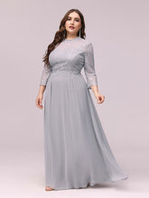 Load image into Gallery viewer, Color=Grey | Women&#39;S Fashion A-Line Chiffon Evening Dress With Sequin-Grey 3