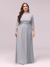Load image into Gallery viewer, Color=Grey | Women&#39;S Fashion A-Line Chiffon Evening Dress With Sequin-Grey 1