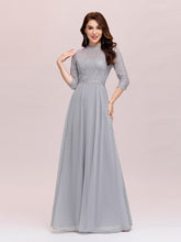 Load image into Gallery viewer, Color=Grey | Women&#39;S Fashion A-Line Chiffon Evening Dress With Sequin-Grey 1