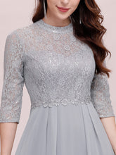 Load image into Gallery viewer, Color=Grey | Women&#39;S Fashion A-Line Chiffon Evening Dress With Sequin-Grey 5