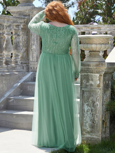 Color=Green Bean | Adorable A Line Plus Size V Neck Wholesale Women Dresses-Green Bean 2