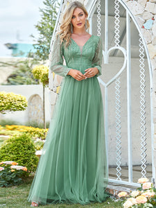 Color=Green Bean | Adorable A Line V Neck Wholesale Women Dresses-Green Bean 3