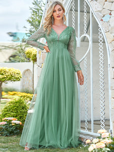 Color=Green Bean | Adorable A Line V Neck Wholesale Women Dresses-Green Bean 1