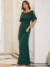 Load image into Gallery viewer, Color=Dark Green | Trendy Round Neck Floor Length Evening Dress For Women-Dark Green 3