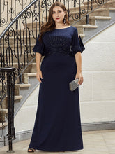 Load image into Gallery viewer, Color=Navy Blue | Simple Maxi Plus Size Wholesale Mermaid Party Dresses For Women-Navy Blue 5