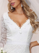 Load image into Gallery viewer, Color=Cream | Sexy Maxi Mermaid Lace Wedding Dress With High Split-Cream 6