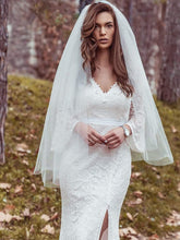 Load image into Gallery viewer, Color=Cream | Sexy Maxi Mermaid Lace Wedding Dress With High Split-Cream 9