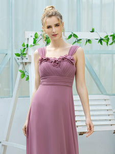 Color=Purple Orchid | Elegant Floor Length Ruched Chiffon Bridesmaid Dresses-Purple Orchid 5