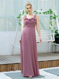Color=Purple Orchid | Elegant Floor Length Ruched Chiffon Bridesmaid Dresses-Purple Orchid 1
