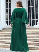 Load image into Gallery viewer, Color=Dark Green | Women&#39;S Wholesale Deep V Neck Plus Size Evening Dress With Lace-Dark Green 2