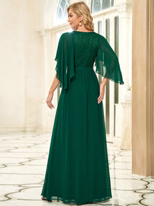 Color=Dark Green | Women'S Wholesale Deep V Neck Plus Size Evening Dress With Lace-Dark Green 2