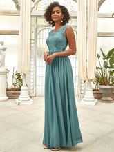Load image into Gallery viewer, Color=Dusty blue | Wholesale Pretty Fahion Bridesmaid Dresses With Lace-Dusty blue 3