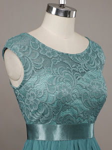 Color=Dusty blue | Wholesale Pretty Fahion Bridesmaid Dresses With Lace-Dusty blue 9