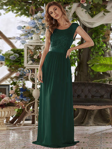 Color=Dark Green | Wholesale Pretty Fahion Bridesmaid Dresses With Lace-Dark Green 3