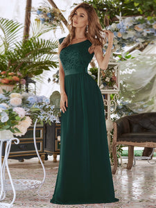 Color=Dark Green | Wholesale Pretty Fahion Bridesmaid Dresses With Lace-Dark Green 4