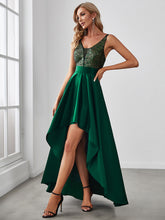 Load image into Gallery viewer, Color=Dark Green | Sexy Backless Sparkly Prom Dresses For Women With Irregular Hem-Dark Green 3