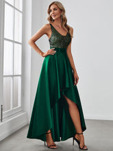 Load image into Gallery viewer, Color=Dark Green | Sexy Backless Sparkly Prom Dresses For Women With Irregular Hem-Dark Green 4