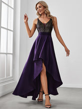 Load image into Gallery viewer, Color=Dark Purple | Sexy Backless Sparkly Prom Dresses For Women With Irregular Hem-Dark Purple 3