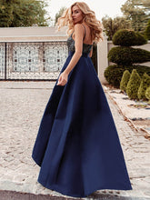 Load image into Gallery viewer, Color=Navy Blue | Sexy Backless Sparkly Prom Dresses For Women With Irregular Hem-Navy Blue 2
