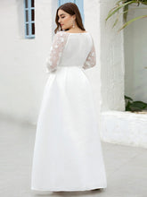 Load image into Gallery viewer, Color=White | Women&#39;S A-Line Lace Long Sleeves Wedding Dresses Ep00707-White 6