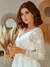 Load image into Gallery viewer, Color=White | Women&#39;S A-Line Lace Long Sleeves Wedding Dresses Ep00707-White 2