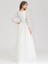 Load image into Gallery viewer, Color=White | Women&#39;S A-Line Lace Long Sleeves Wedding Dresses Ep00707-White 1
