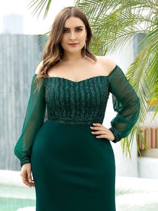 Color=Dark Green | Women'S Fashion Off Shoulder Sequin Evening Dress-Dark Green 16