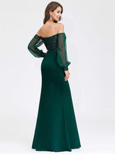 Load image into Gallery viewer, Color=Dark Green | Women&#39;S Fashion Off Shoulder Sequin Evening Dress-Dark Green 8