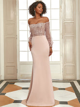 Load image into Gallery viewer, Color=Rose Gold| Women&#39;S Fashion Off Shoulder Sequin Evening Dress-Rose Gold1