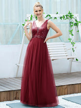 Load image into Gallery viewer, Color=Burgundy | Women&#39;S Fashion A-Line  Floor Length Bridesmaid Dress-Burgundy 3