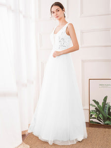 Color=Cream | Women'S Fashion A-Line  Floor Length Bridesmaid Dress-Cream 3