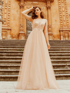 Color=Rose Gold | Women'S Fashion A-Line  Floor Length Bridesmaid Dress-Rose Gold 2