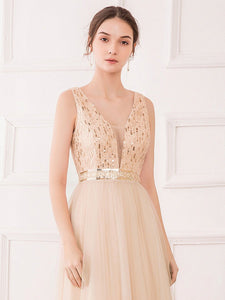 Color=Rose Gold | Women'S Fashion A-Line  Floor Length Bridesmaid Dress-Rose Gold 18