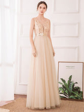 Load image into Gallery viewer, Color=Rose Gold | Women&#39;S Fashion A-Line  Floor Length Bridesmaid Dress-Rose Gold 14