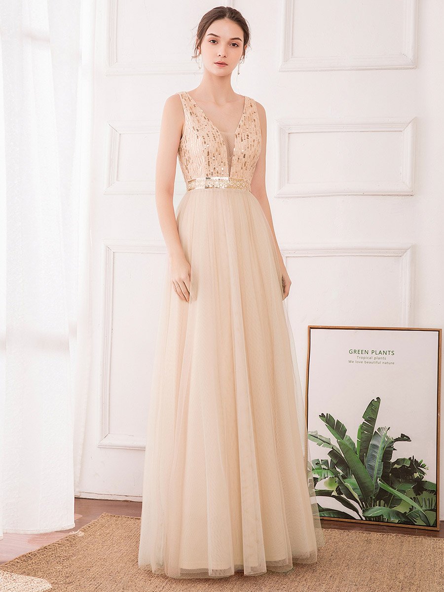 Color=Rose Gold | Women'S Fashion A-Line  Floor Length Bridesmaid Dress-Rose Gold 14