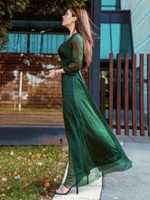 Load image into Gallery viewer, Color=Dark Green | Women&#39;S Sexy V-Neck Long Sleeve Evening Dress-Dark Green 2